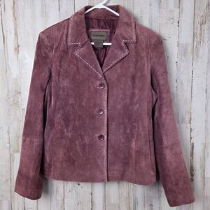 Vintage Brandon Thomas Mauve Suede Leather Blazer Jacket Size Large